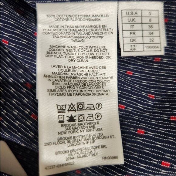 Nwt Brooks Brothers 818 Buttoned Shirt size 0 - Picture 9 of 9